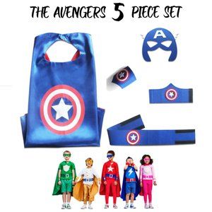 The Avengers Super Hero Cape for Kids, Adults Set of 5 Pieces One Size Fits All